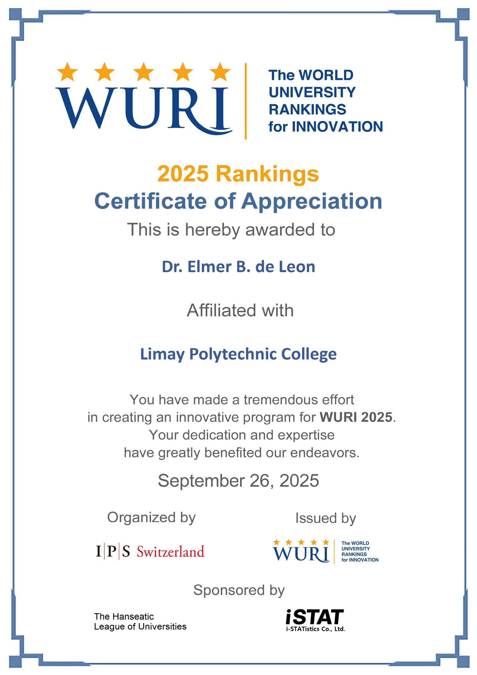 WURI Certificate