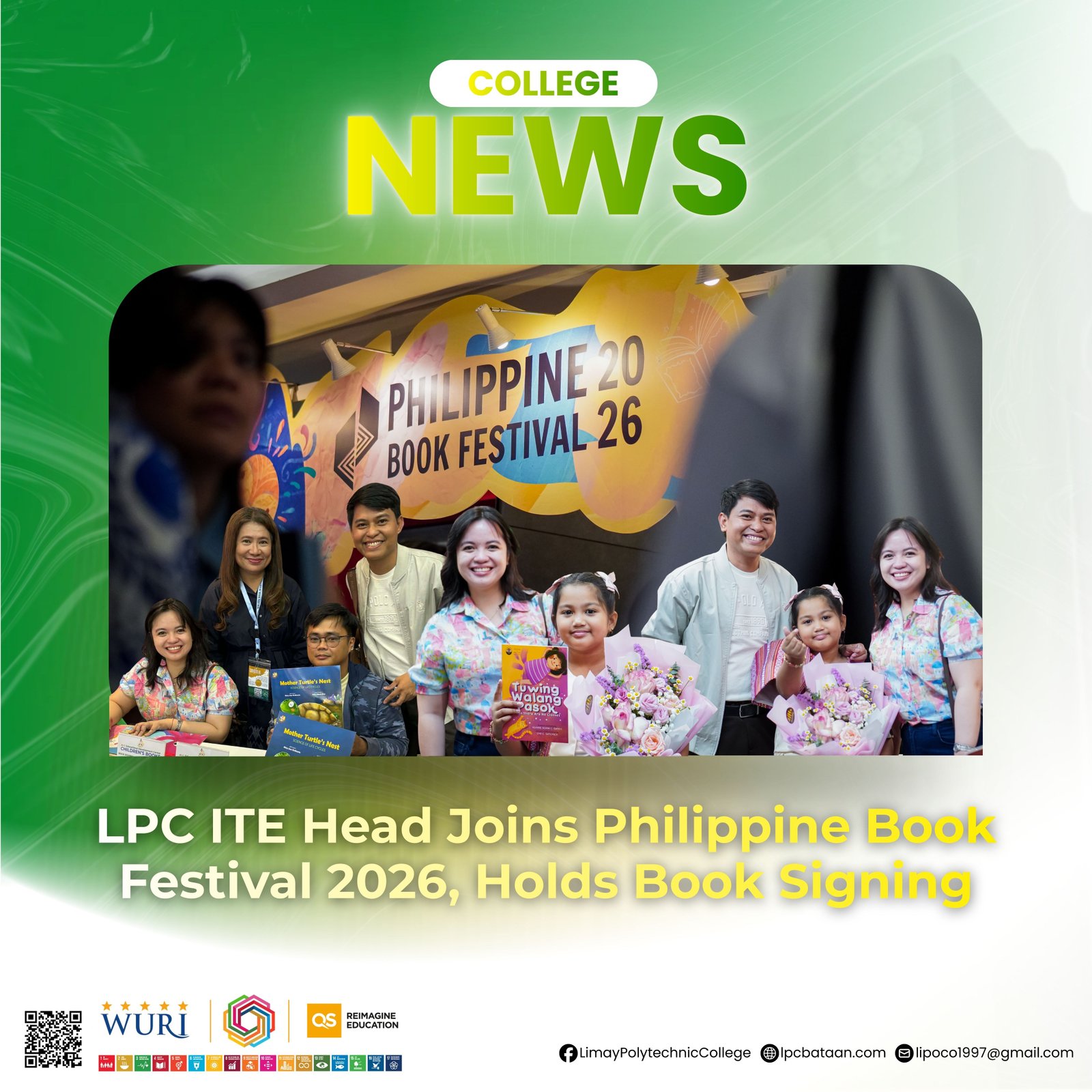 𝗖𝗢𝗟𝗟𝗘𝗚𝗘 𝗡𝗘𝗪𝗦 | LPC ITE head joins PH Book Fest' 2026; holds book signing