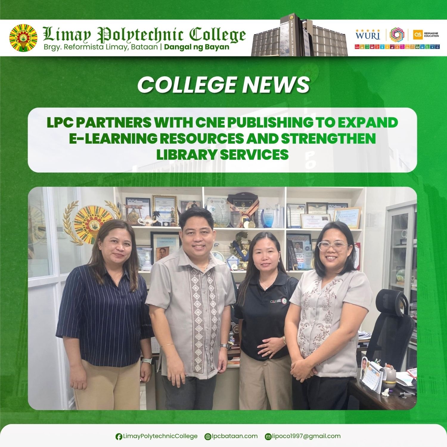𝗖𝗢𝗟𝗟𝗘𝗚𝗘 𝗡𝗘𝗪𝗦 | LPC Partners with CNE Publishing to Expand E-Learning Resources and Strengthen Library Services