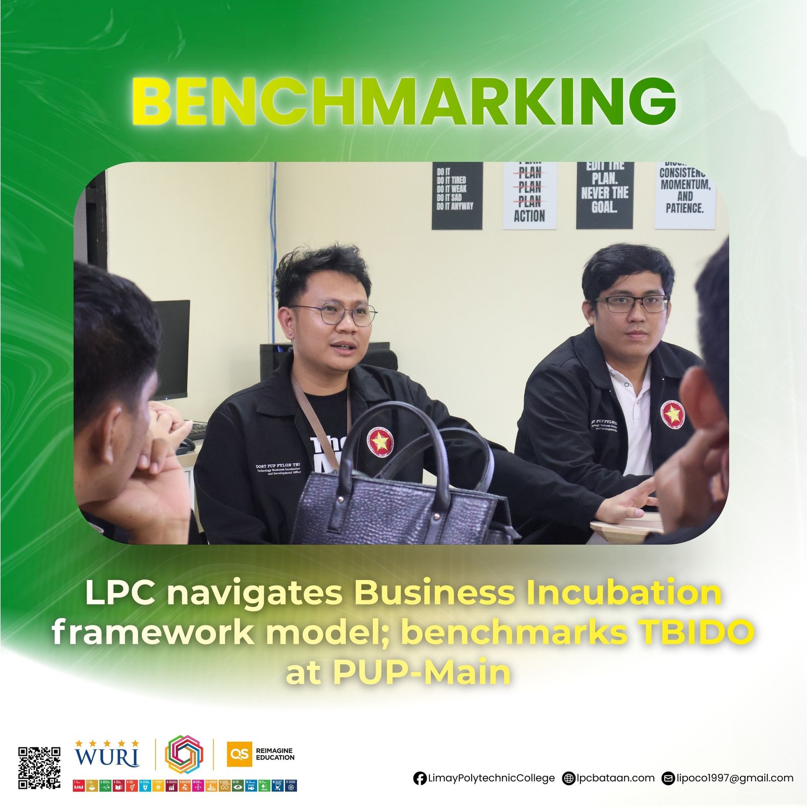 𝗕𝗘𝗡𝗖𝗛𝗠𝗔𝗥𝗞𝗜𝗡𝗚 |  LPC  navigates  Business Incubation framework model; benchmarks TRIDO at PUP-Main