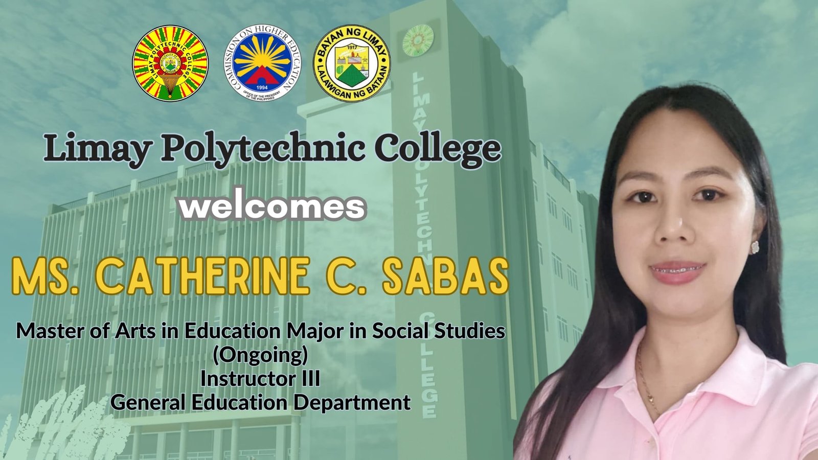 LPC welcomes new Social Science Faculty in exigency