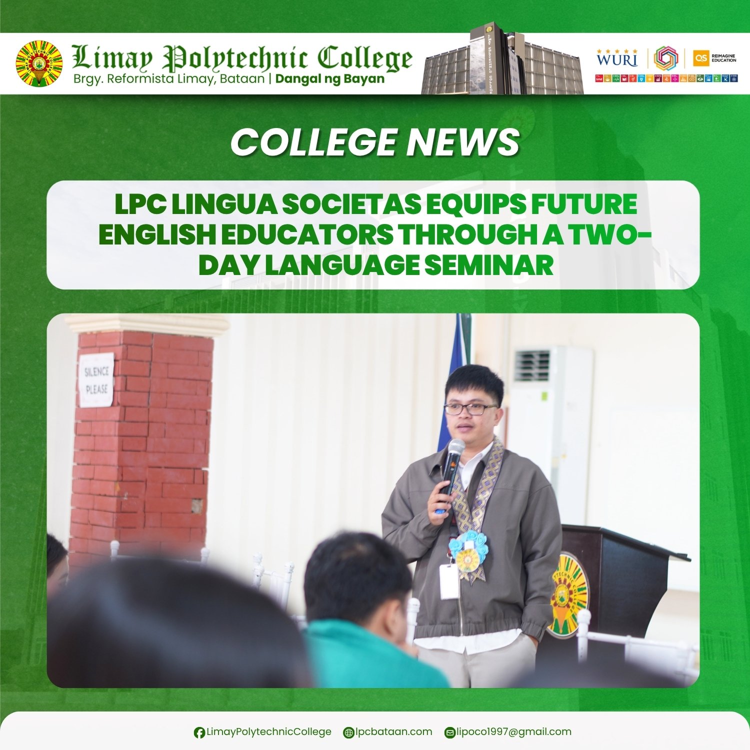 𝗖𝗢𝗟𝗟𝗘𝗚𝗘 𝗡𝗘𝗪𝗦 | LPC Lingua Societas equips future English educators through a two-day language seminar