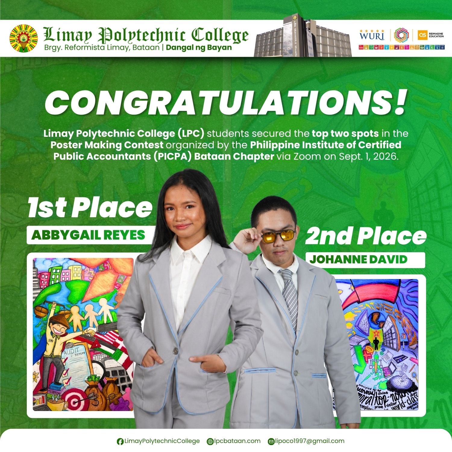 𝗖𝗢𝗠𝗠𝗘𝗡𝗗𝗔𝗧𝗜𝗢𝗡 | JPIA bags 1st, 2nd at PICPA Bataan poster-making tilt