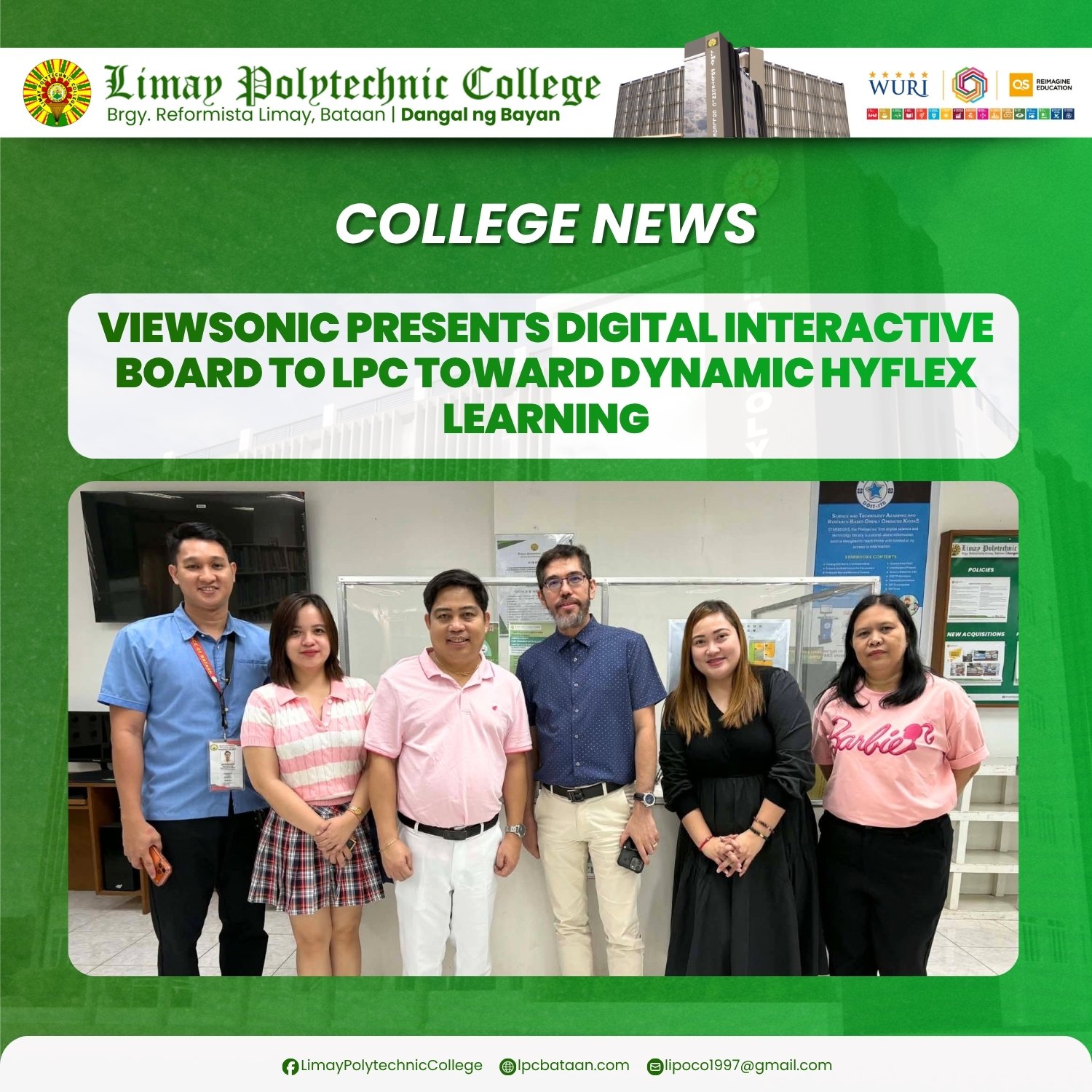 𝗖𝗢𝗟𝗟𝗘𝗚𝗘 𝗡𝗘𝗪𝗦 | ViewSonic presents Digital Interactive Board to LPC toward dynamic HyFlex Learning
