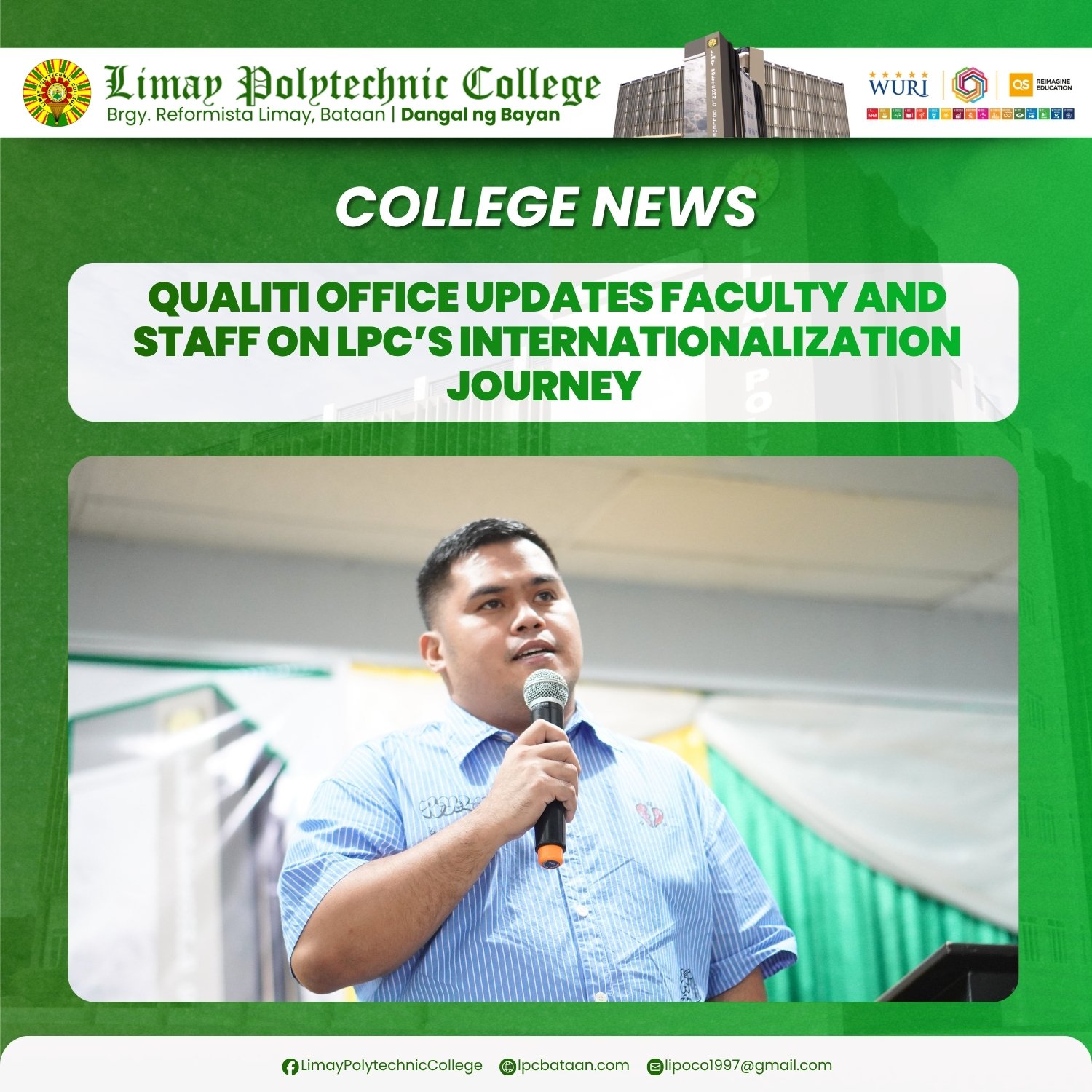 QUALITI Office updates Faculty and Staff on LPC’s  Internationalization Journey
