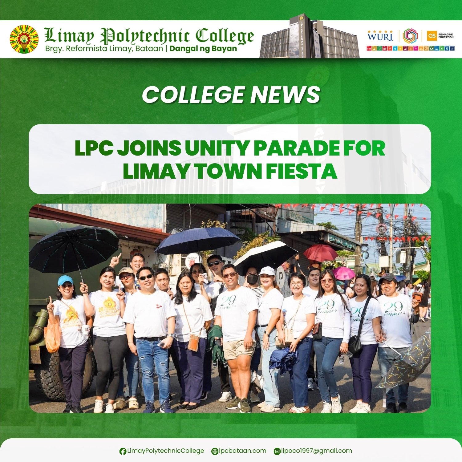 𝗖𝗢𝗟𝗟𝗘𝗚𝗘 𝗡𝗘𝗪𝗦 | LPC joins Unity Parade for Limay Town Fiesta