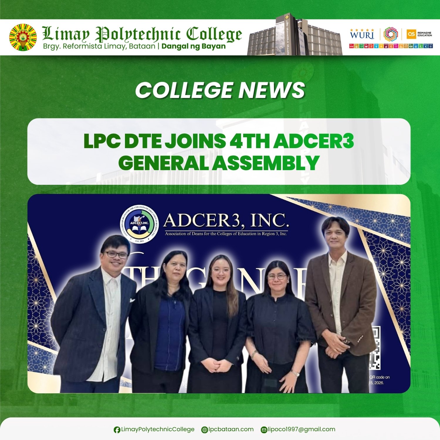 𝗖𝗢𝗟𝗟𝗘𝗚𝗘 𝗡𝗘𝗪𝗦 | DTE joins 4th ADCER3 General Assembly