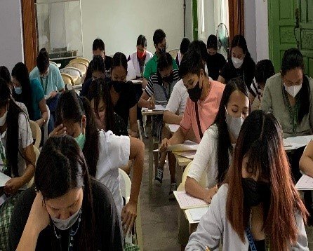 Preservice teachers take LET preboard tests