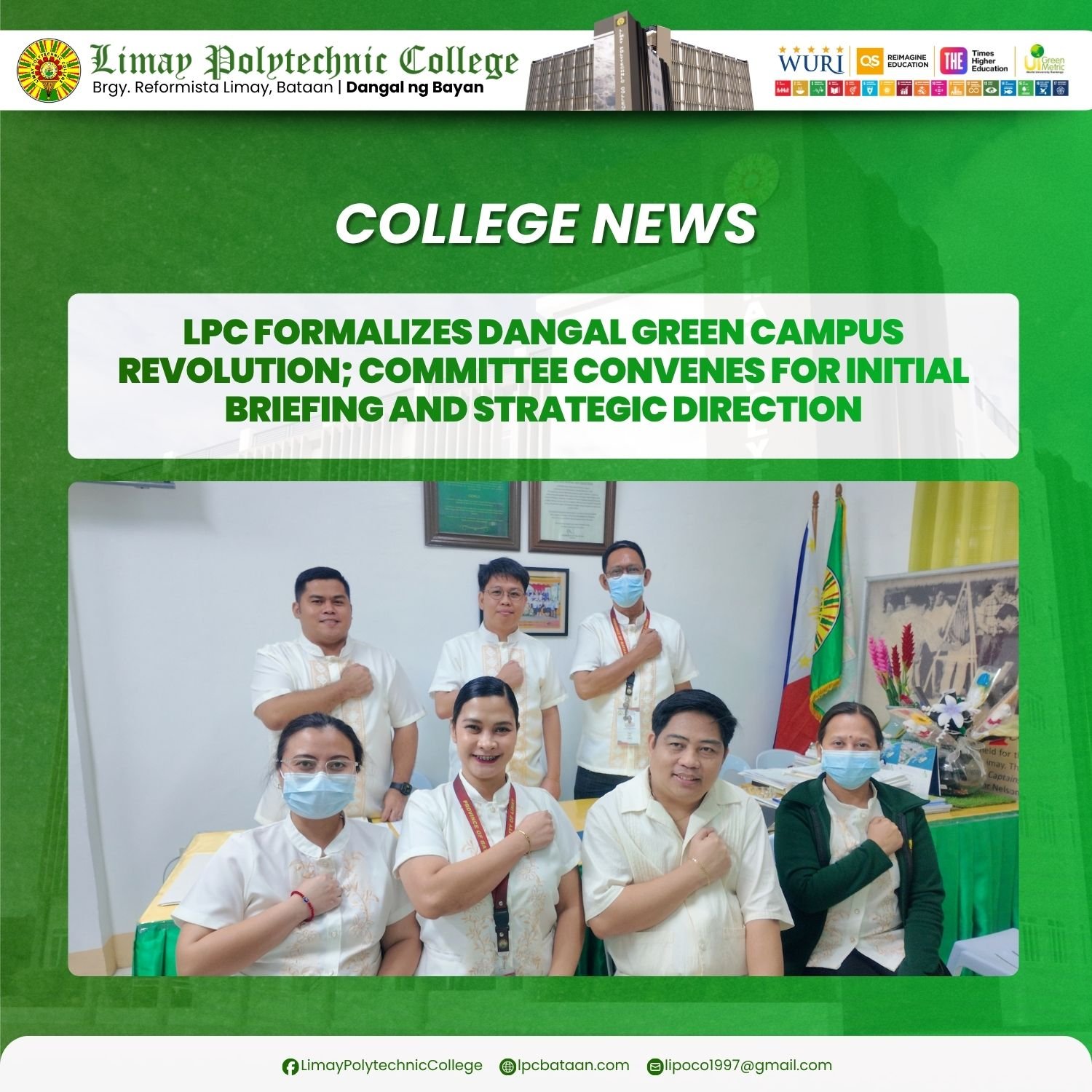 𝗖𝗢𝗟𝗟𝗘𝗚𝗘 𝗡𝗘𝗪𝗦 | LPC formalizes Dangal Green Campus Revolution; Committee convenes for Initial Briefing and Strategic Direction
