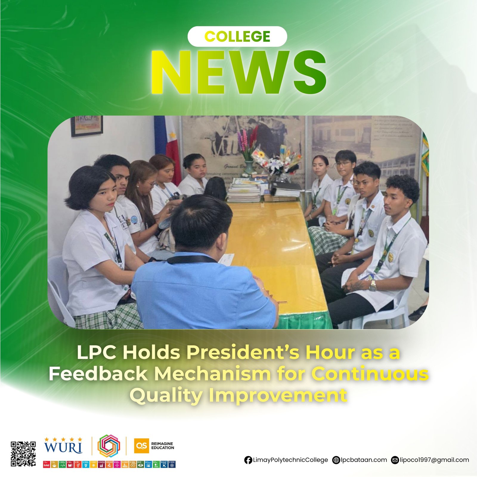 𝗖𝗢𝗟𝗟𝗘𝗚𝗘 𝗡𝗘𝗪𝗦 | LPC Holds President’s Hour as a Feedback Mechanism for Continuous Quality Improvement