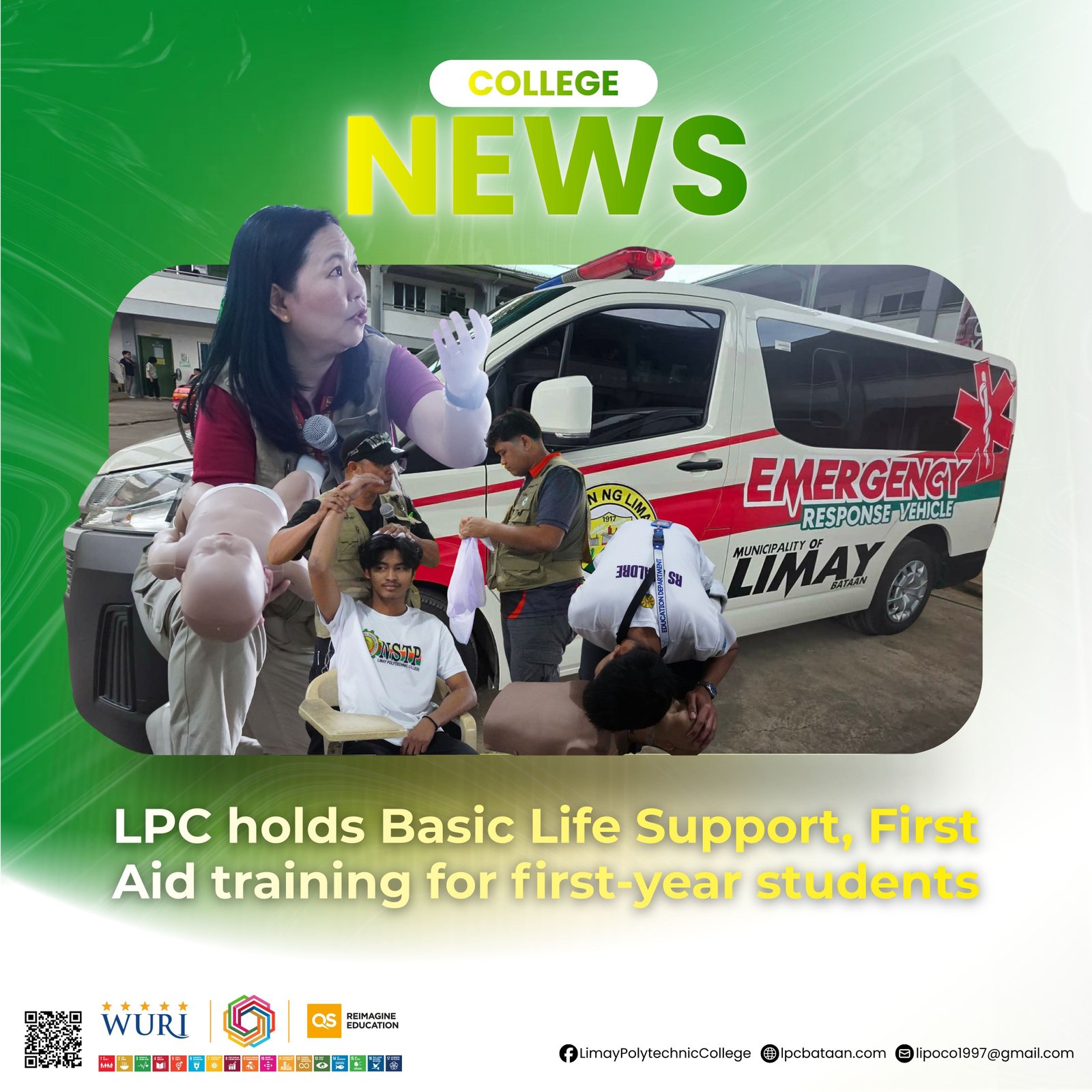 𝗖𝗢𝗟𝗟𝗘𝗚𝗘 𝗡𝗘𝗪𝗦 | LPC holds Basic Life Support, First Aid training for first-year students