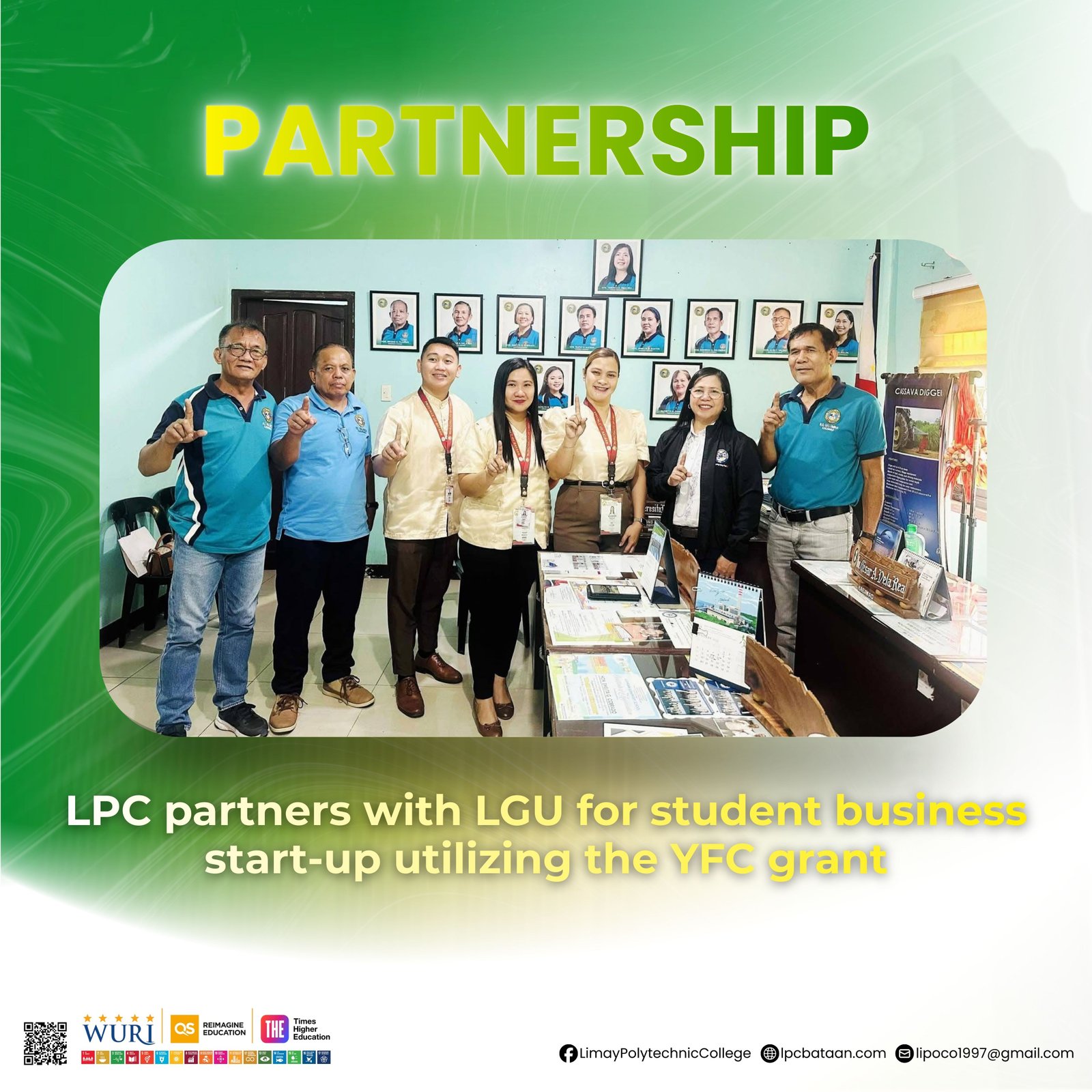 𝗣𝗔𝗥𝗧𝗡𝗘𝗥𝗦𝗛𝗜𝗣 | LPC partners with LGU for student business start-up utilizing the YFC grant