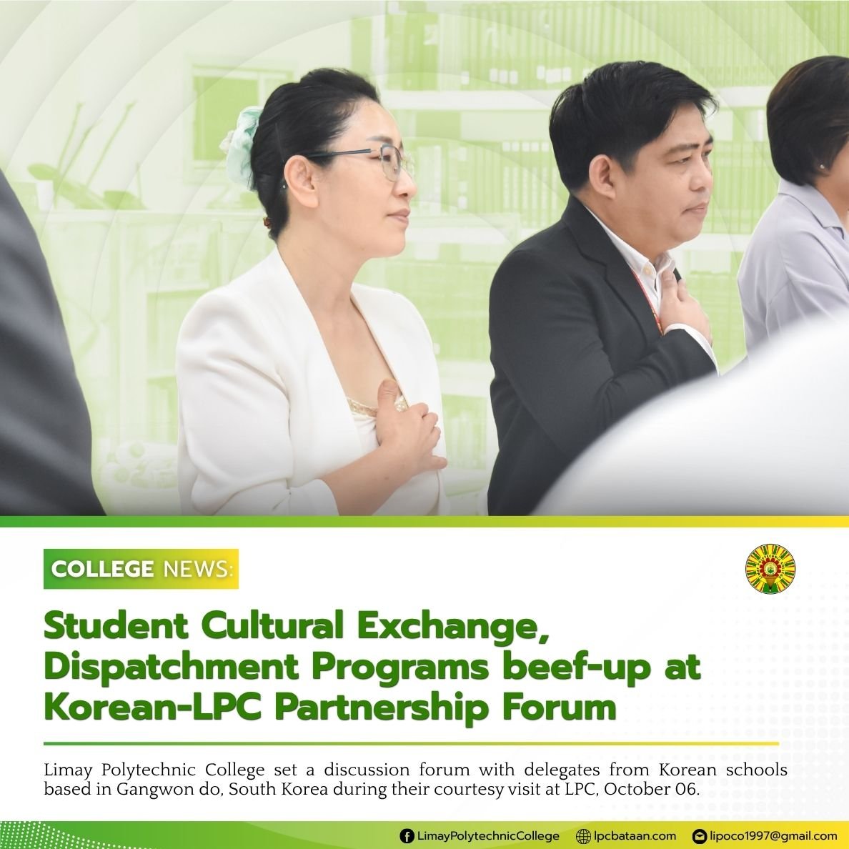 ππ’πππππ π‘ππͺπ¦ | Student Cultural Exchange, Dispatchment Programs beef-up at Korean-LPC Partnership Forum