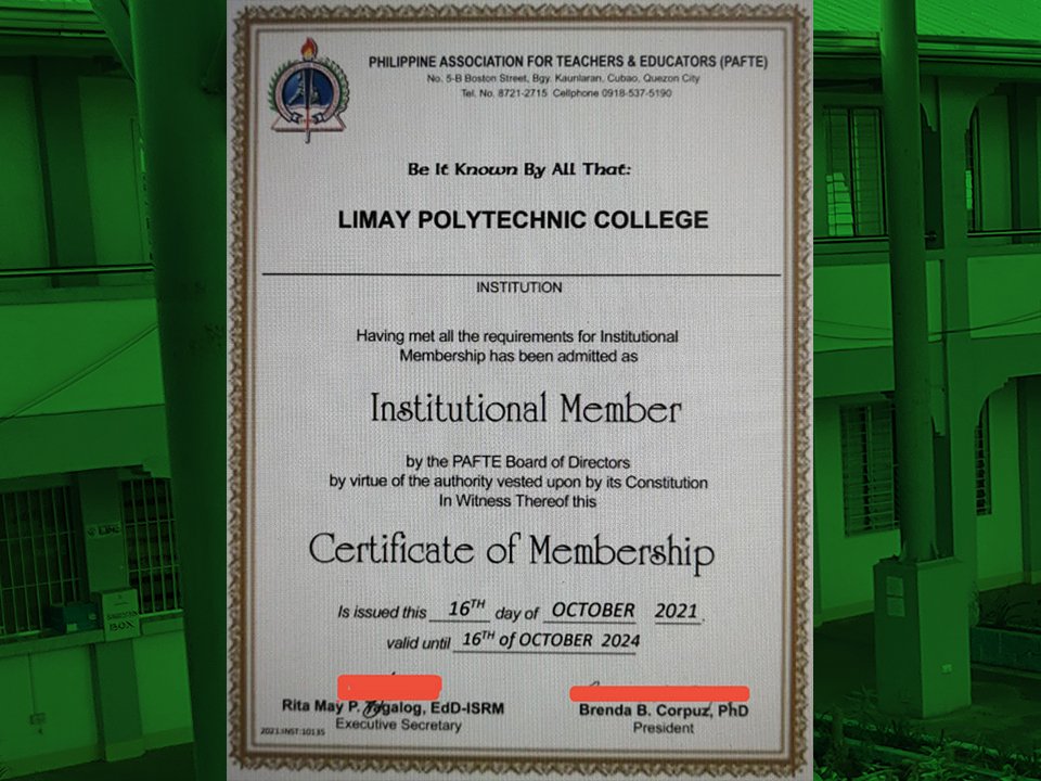LPC is now a bonafide institutional member of PAFTE