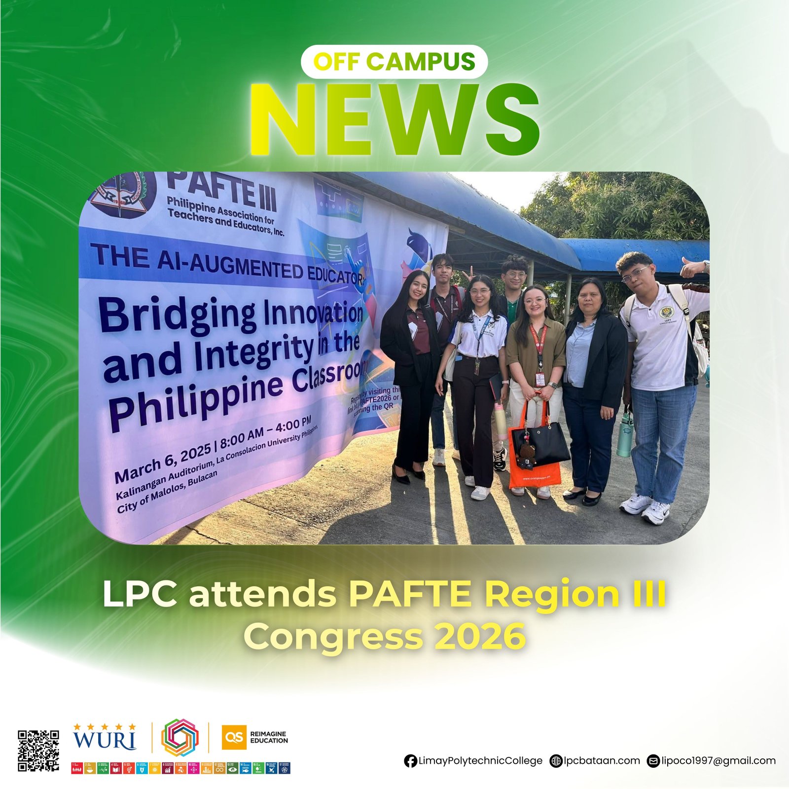 𝗢𝗙𝗙 𝗖𝗔𝗠𝗣𝗨𝗦 | LPC attends PAFTE Region III Congress 2026