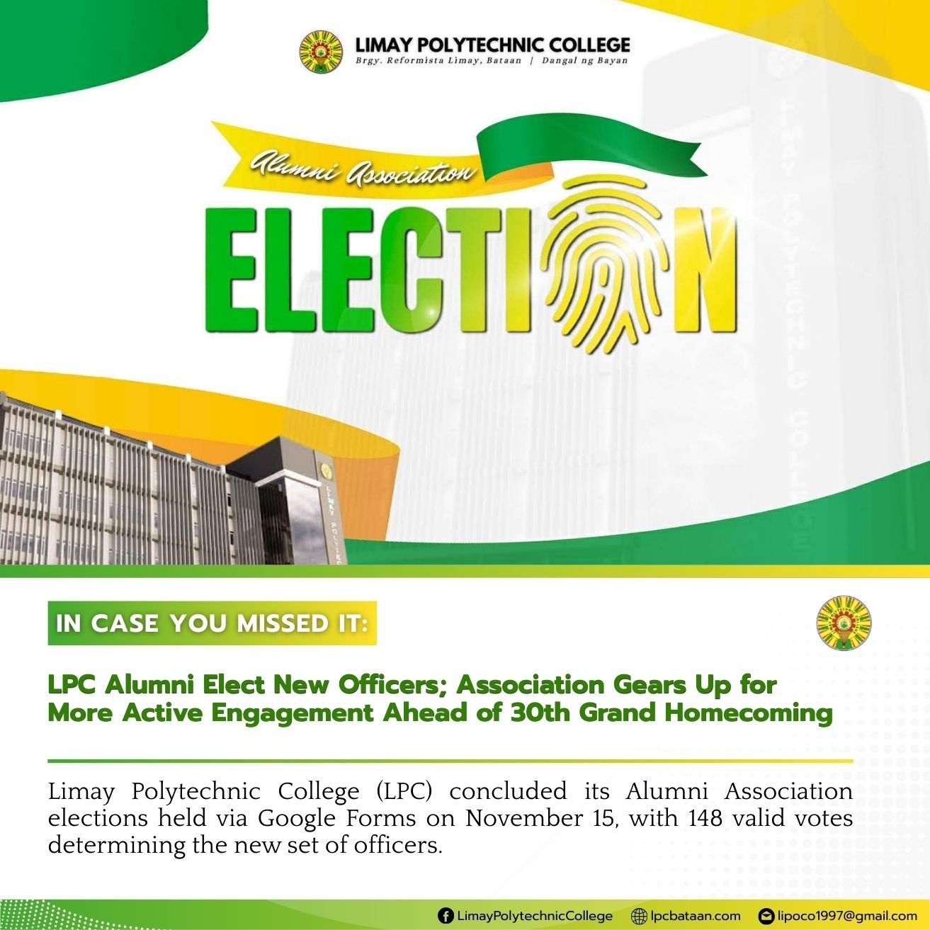 𝗜𝗖𝗬𝗠𝗜 | LPC Alumni Elect New Officers; Association Gears Up for More Active Engagement Ahead of 30th Grand Homecoming