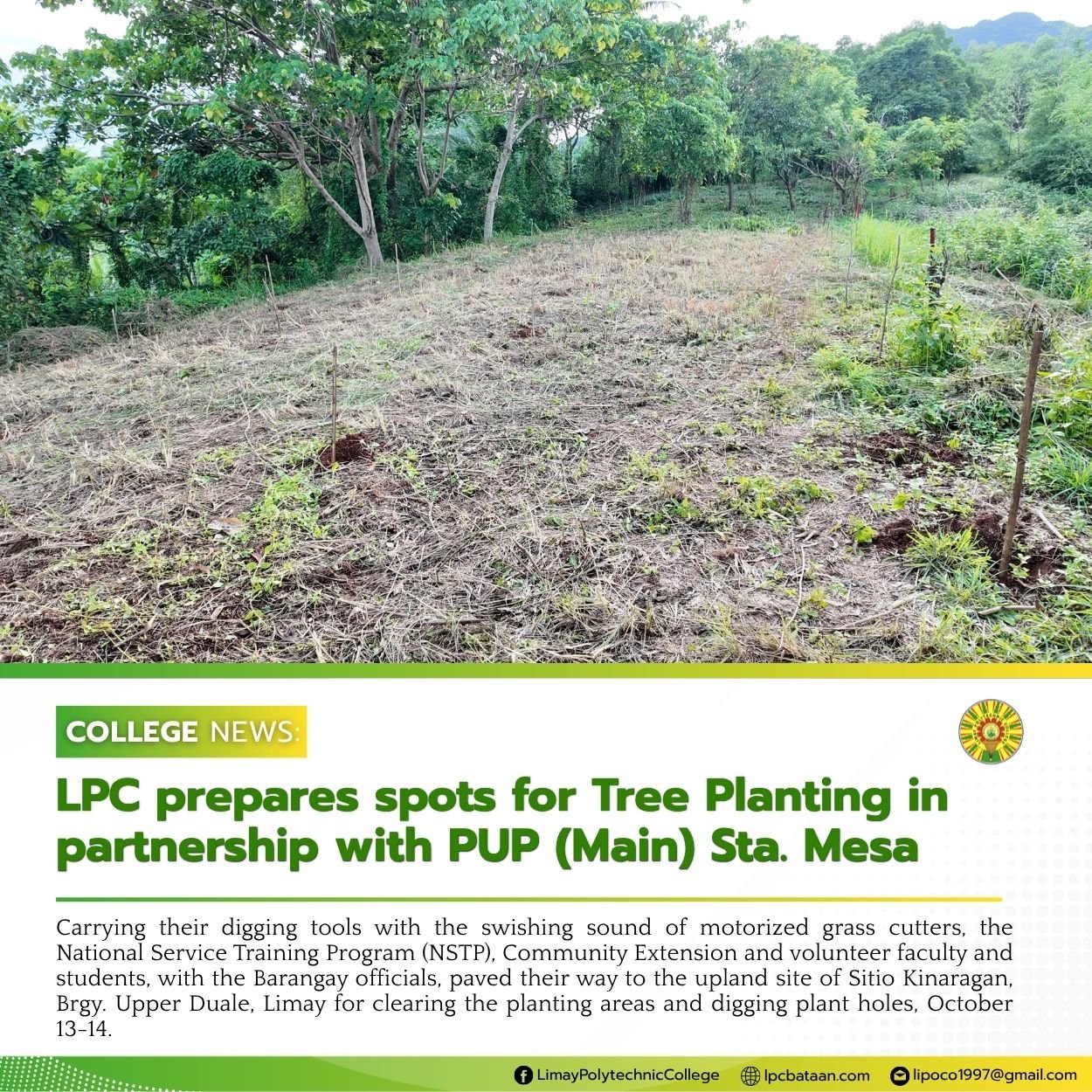 ππ’πππππ π‘ππͺπ¦ | LPC prepares spots for Tree Planting in partnership with PUP (Main) Sta. Mesa