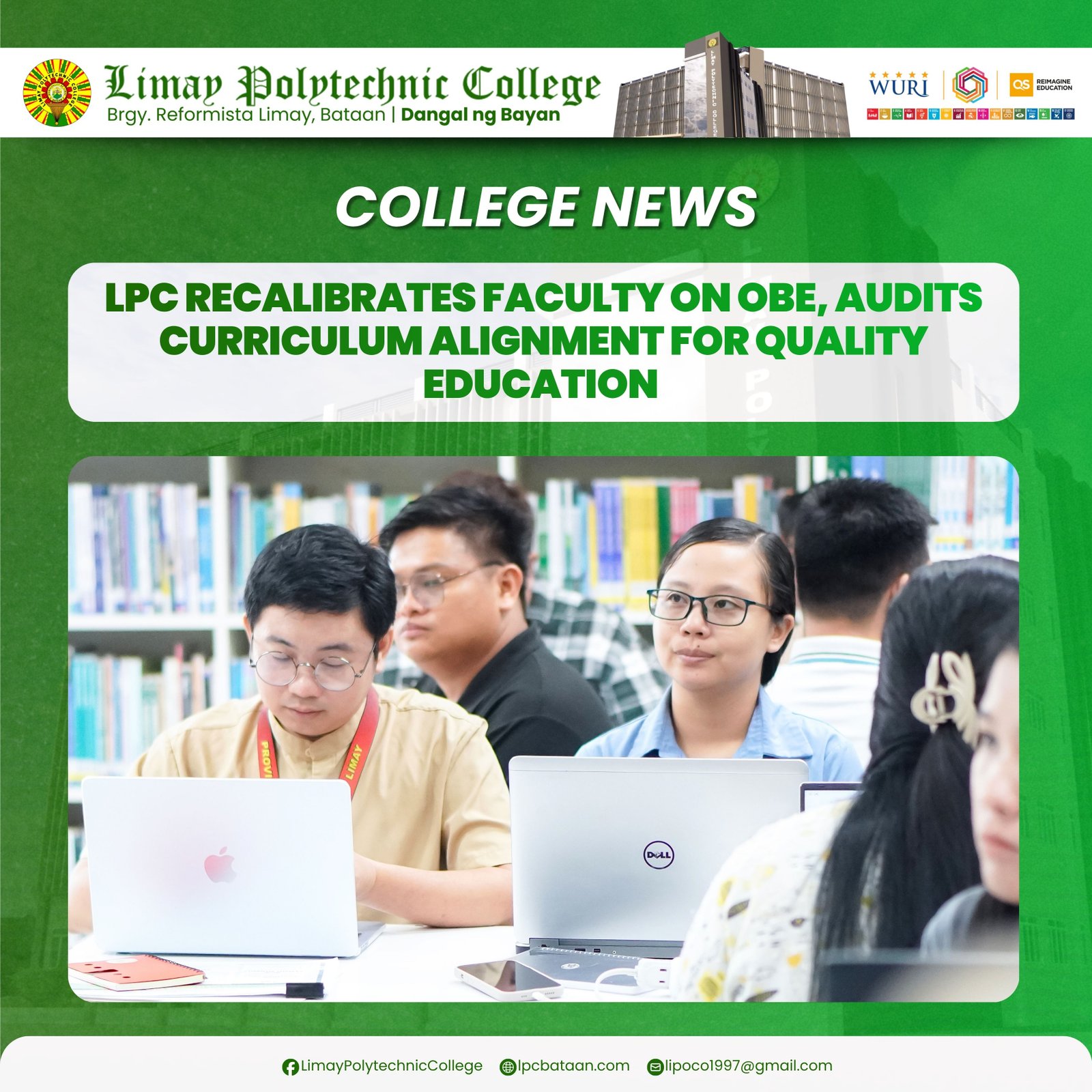 𝗖𝗢𝗟𝗟𝗘𝗚𝗘 𝗡𝗘𝗪𝗦 | LPC recalibrates faculty on OBE, audits curriculum alignment for Quality Education
