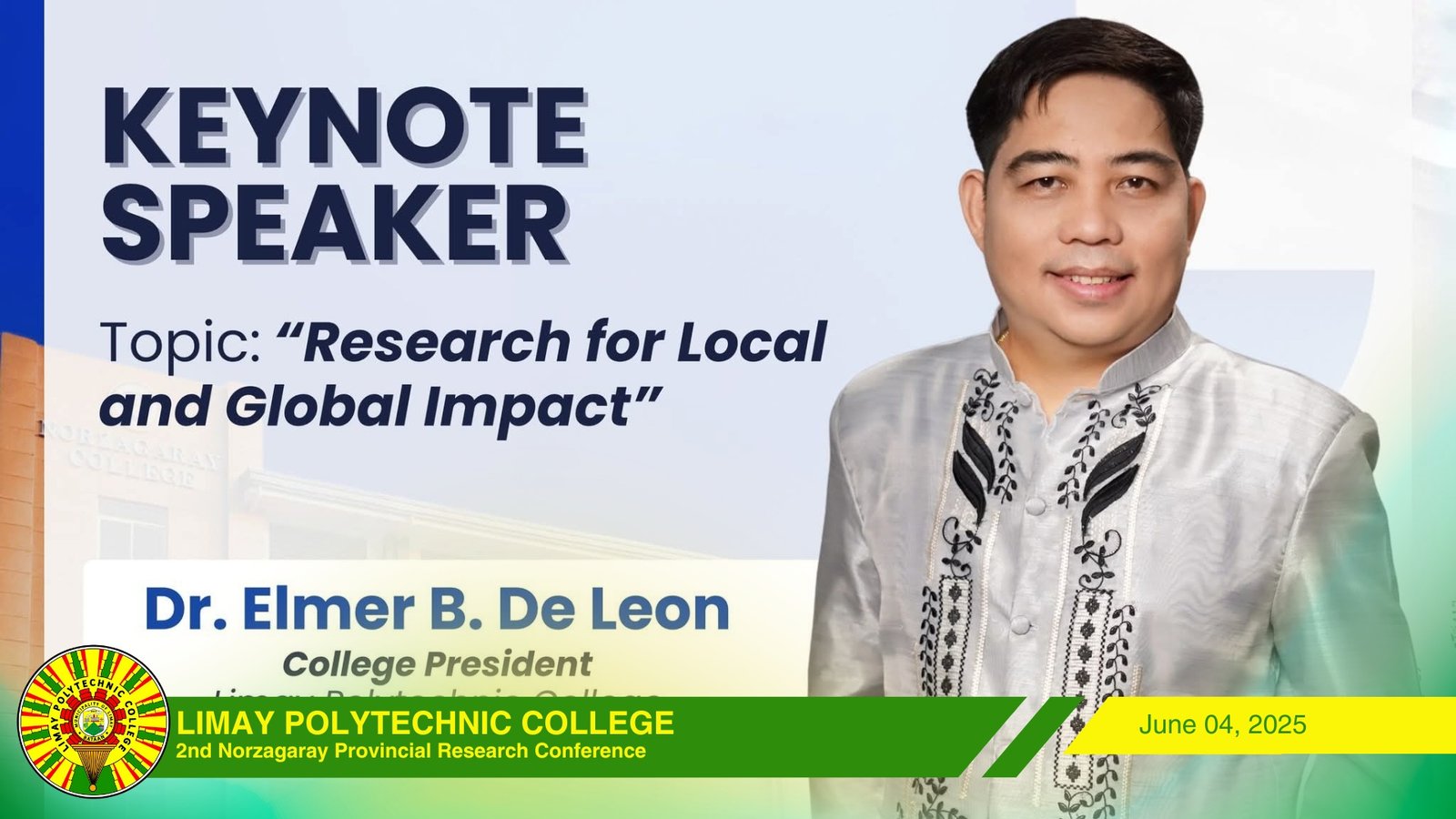 De Leon keynotes 2nd Norzagaray Provincial Research Conference; LPCian wins Best Presenter